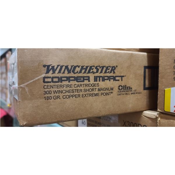 1 CASE WINCHESTER 300 WSM, COPPER TIPPED, 180 GRAIN, COPPER EXTREME POINT 200 ROUNDS PAL REQUIRED, N