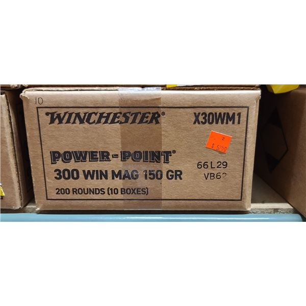 1 CASE WINCHESTER 300 WIN. MAG. POWER POINT, 150 GRAIN EXTREME POINT, 200 ROUNDS PAL REQUIRED, NO SH