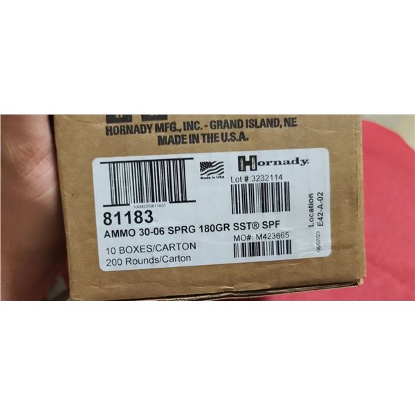 HORNADY 30-06 SPRG 180GR SST 200 ROUNDS - PAL REQ. NO SHIPPING