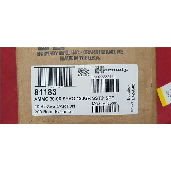 HORNADY 30-06 SPRG 180GR SST SPT 200 ROUNDS - PAL REQ. NO SHIPPING