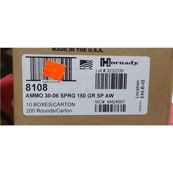 HORNADY 30-06 SPRG 150GR SP AW 200/BOX - PAL REQ. NO SHIPPING