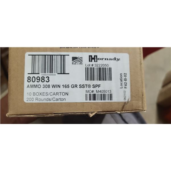 HORNADY 308 WIN 165GR SST SPF 200/BOX - PAL REQ. NO SHIPPING