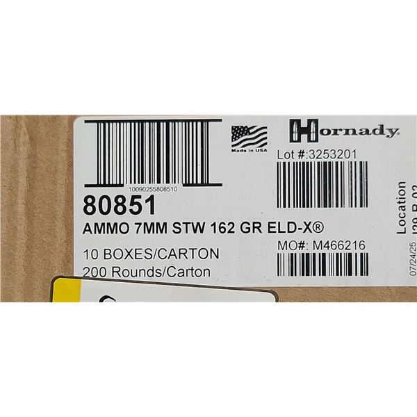 HORNADY 7MM STW 162GR ELD-X 200/BOX - PAL REQ. NO SHIPPING
