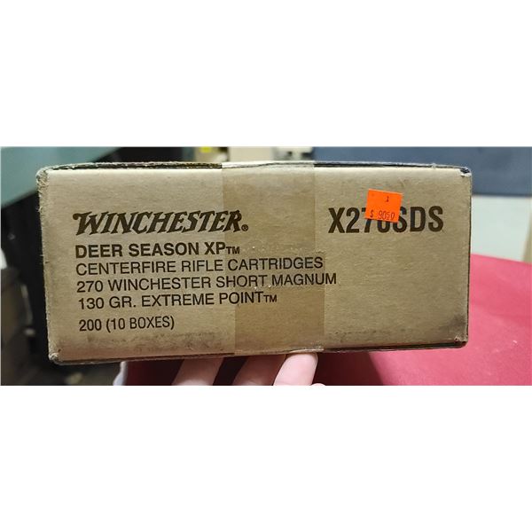WINCHESTER 270 WSM, DEER SEASON XP, 130 GRAIN, 200 ROUNDS, PAL REQUIRES, NO SHIPPING ON AMMUNION