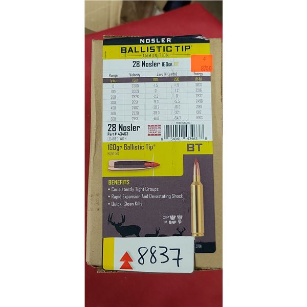 NOSLER 28 NOSLER 160GR BALLISTIC TIP 200/BOX - PAL REQ. NO SHIPPING
