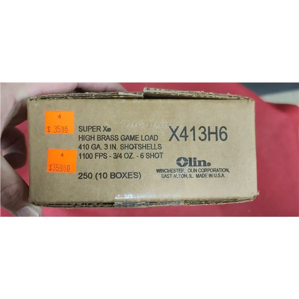 WINCHESTER SUPER X HI BRASS GAME LOAD 410GA 3" 3/4OZ 6 SHOT - 1 BOX/250 - PAL REQ. NO SHIPPING