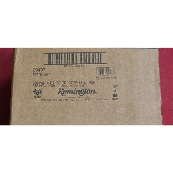 REMINGTON 300 WIN MAG 180GR CORE LOKT PSP 200/BOX- PAL REQ. NO SHIPPING