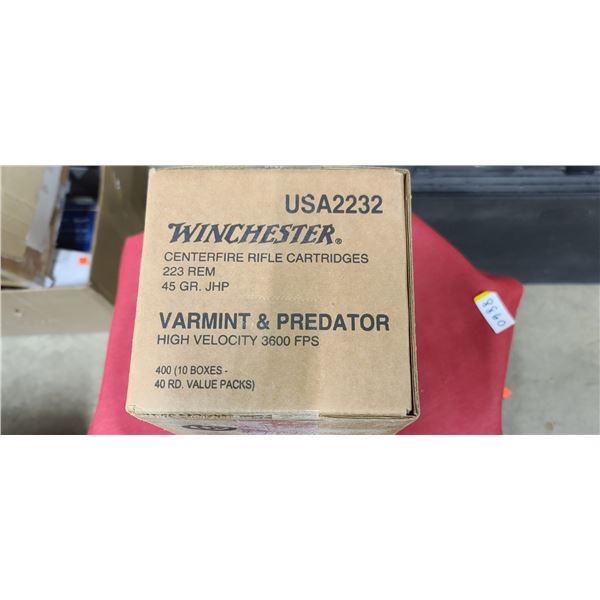 WINCHESTER USA 223 REM 45GR JHP 400 ROUNDS- PAL REQ. NO SHIPPING