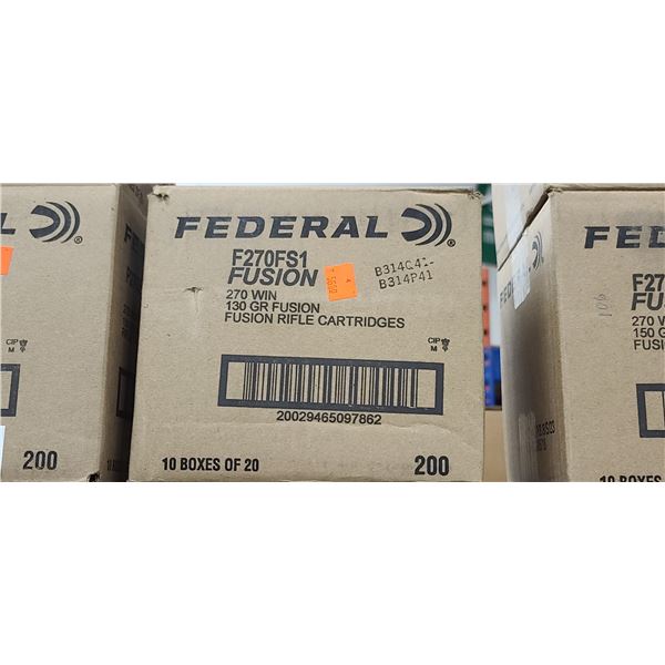 FEDERAL 270 WIN 130GR FUSION 200/BOX - PAL REQ. NO SHIPPING