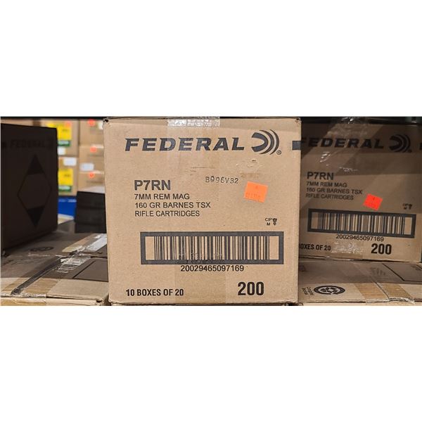 FEDERAL 7mm rem mag 160gr. barnes tsx 200/BOX - PAL REQ. NO SHIPPING