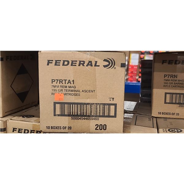 FEDERAL 7MM REM MAG 155GR TERMINAL ASCENT  200/BOX - PAL REQ. NO SHIPPING