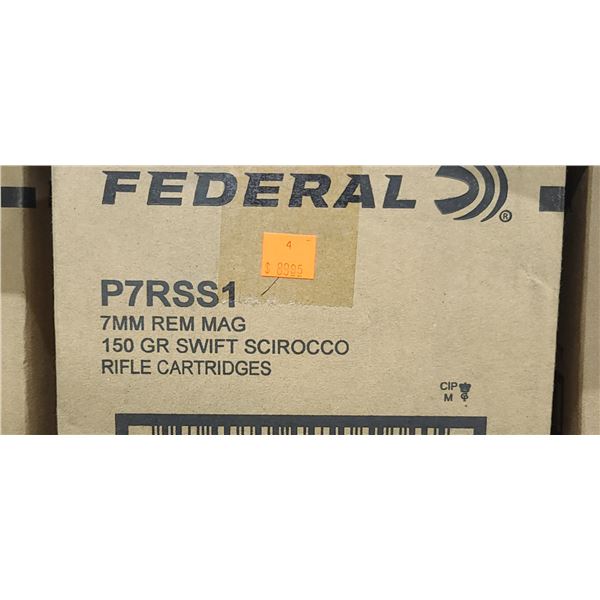 FEDERAL 7MM REM MAG 150GR SWIFT SCIROCCO 200/BOX - PAL REQ. NO SHIPPING