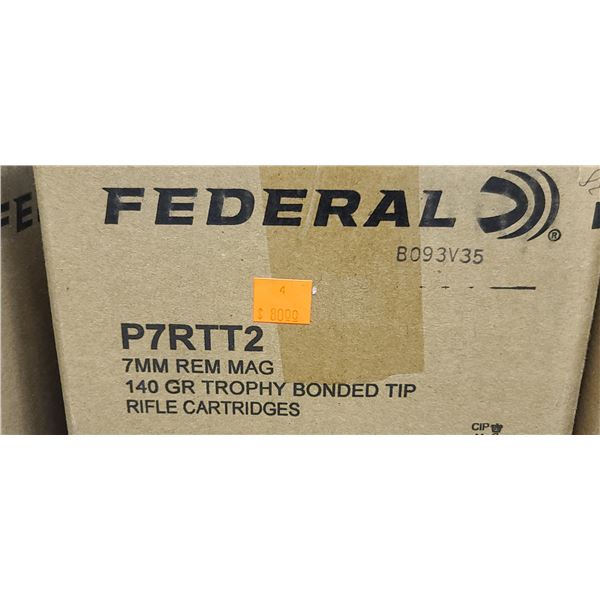 FEDERAL 7MM REM MAG 140GR TROPHY BONDED TIP 200/BOX - PAL REQ. NO SHIPPING