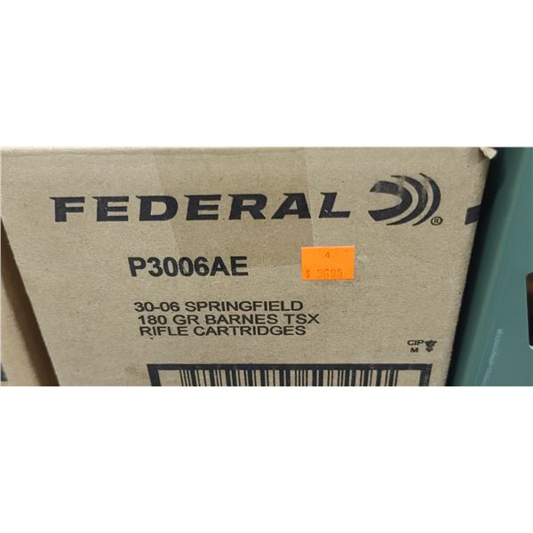 FEDERAL 30-06 SPRG 180GR BARNES TSX 200/BOX - PAL REQ. NO SHIPPING