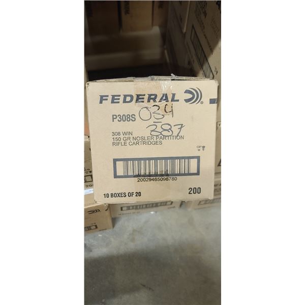 FEDERAL 308 WIN 150GR NOSLER PARTITION 200/BOX - PAL REQ. NO SHIPPING