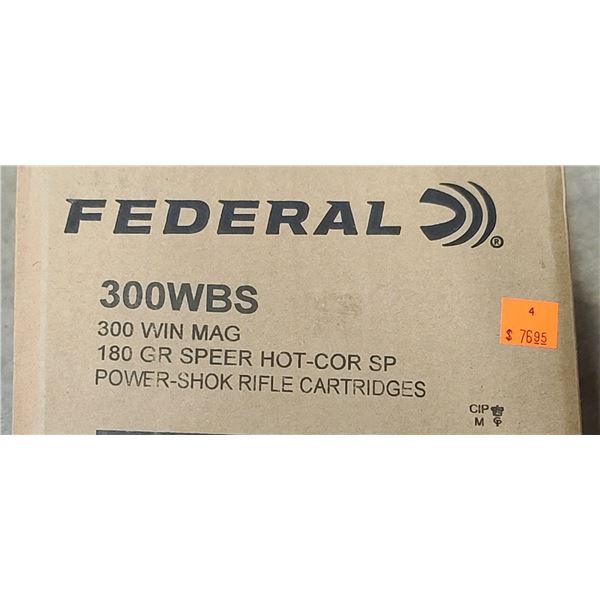 FEDERAL 300 WIN MAG 180GR 200/BOX - PAL REQ. NO SHIPPING