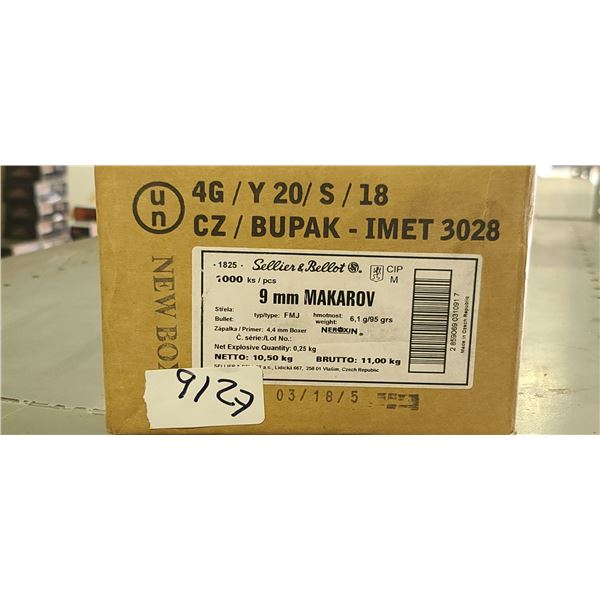 SELLIER & BELLOT 9MM MAKAROV 95GR FMJ 1000/BOX - PAL REQ. NO SHIPPING