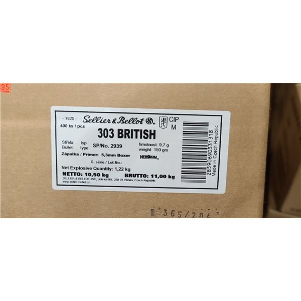 20 BOXES OFSELLIER & BELLOT 303 BRITISH 150GR SP 400 ROUNDS - PAL REQ. NO SHIPPING