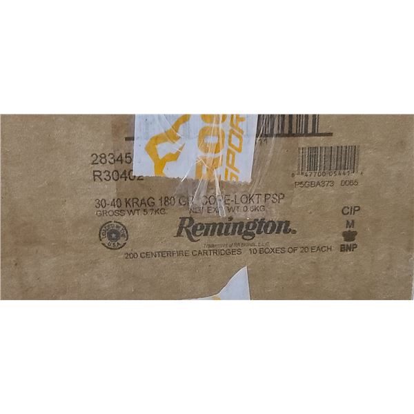 REMINGTON 30-40 KRAG 180GR CORE LOKT PSP 10 BOXES OF 20 - PAL REQ. NO SHIPPING