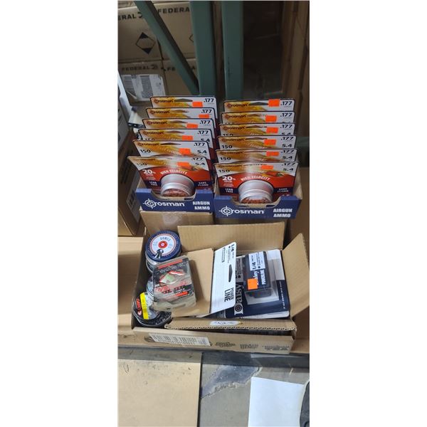 MIXED LOT - 43 PELLETS, 6 SLINGSHOT AMMO