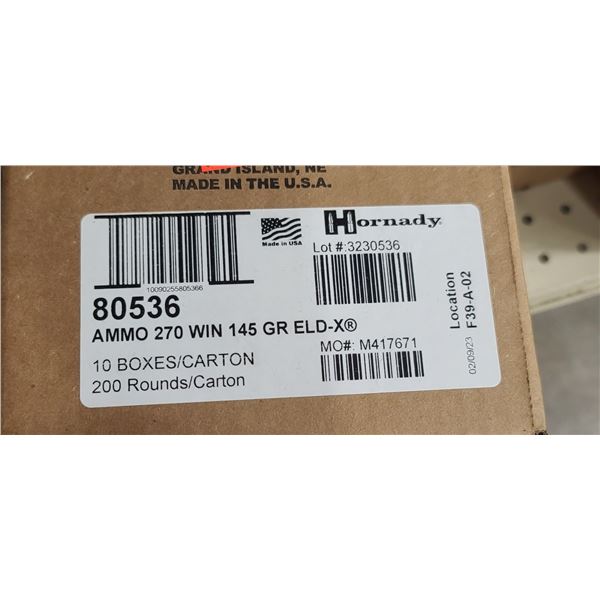 HORNADY 270 WIN 145 GR ELD-X 200/BOX - PAL REQ. NO SHIPPING