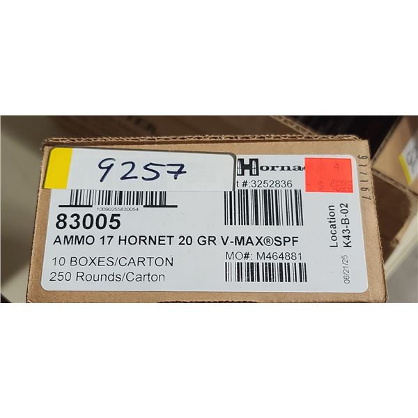 HORNADY 17 HORNET 20GR V-MAX SPF 250/BOX - PAL REQ. NO SHIPPING