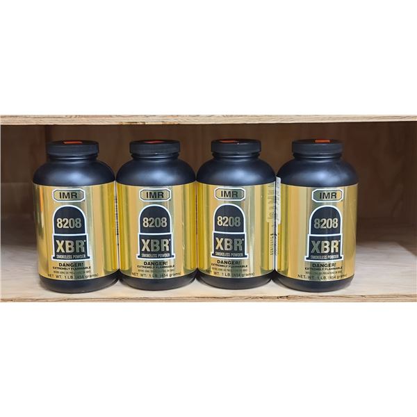 4 BOTTLES OF 1LBS IMR 8208 XBR SMOKELESS POWDER
