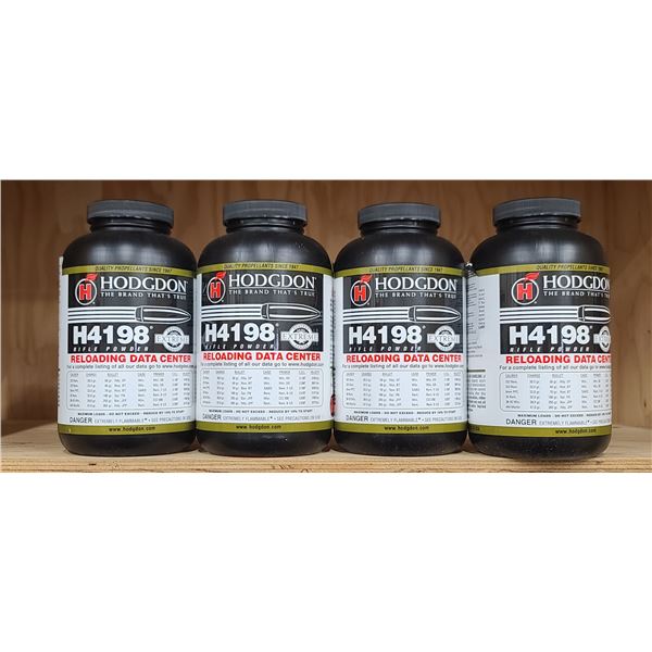 4 BOTTLES OF 1LBS H4198 RIFLE POWDER