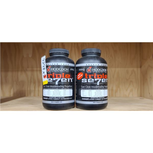 2 X 1LBS BOTTLES OF HODGDON TRIPLE SEVEN EASY CLEAN MUZZLELOADING PROPELLANT