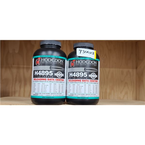 2 X 1LBS BOTTLES OF HODGDON H4895 RIFLE POWDER