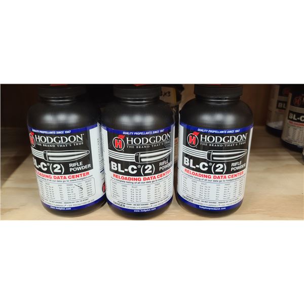 3 X 1LBS BOTTLES OF HODGDON BL-C(2) RIFLE POWDER