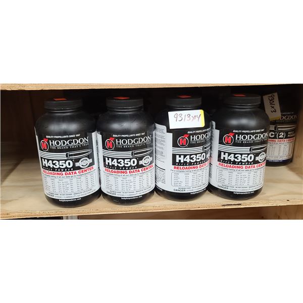 4 X 1LBS BOTTLES OF HODGDON H4350 RIFLE POWDER