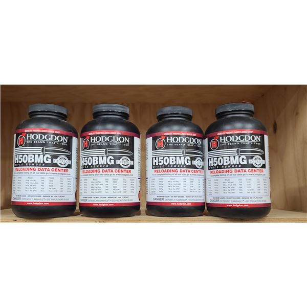 4 X 1LBS BOTTLES OF HODGDON H50BMG RIFLE POWDER
