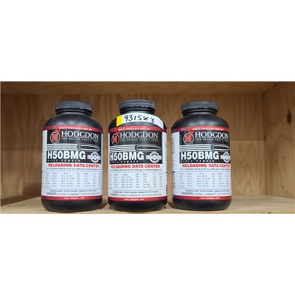 4 X 1LBS BOTTLES OF HODGDON H50BMG RIFLE POWDER