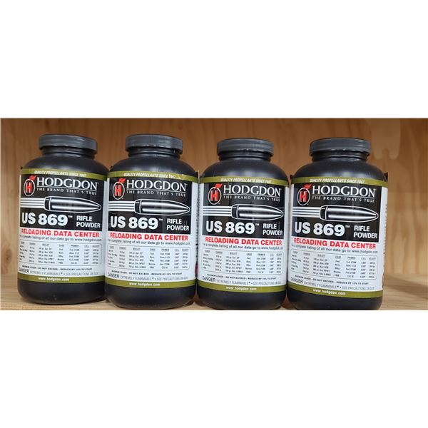 4 X LBS BOTTLES OF HODGDON VS869 RIFLE POWDER