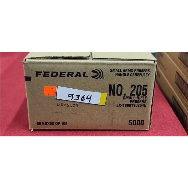 FEDERAL #205 SMALL RIFLE PRIMERS BOX OF 5000