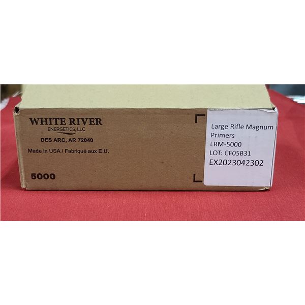 WHITE RIVER LARGE RIFLE MAGNUM PRIMERS BOX OF 5000