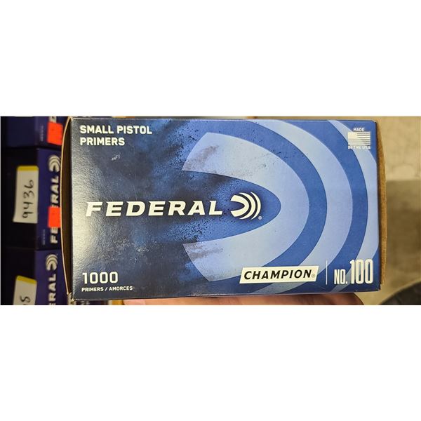 FEDERAL CHAMPION #100 SMALL PISTOL PRIMERS BOX OF 1000
