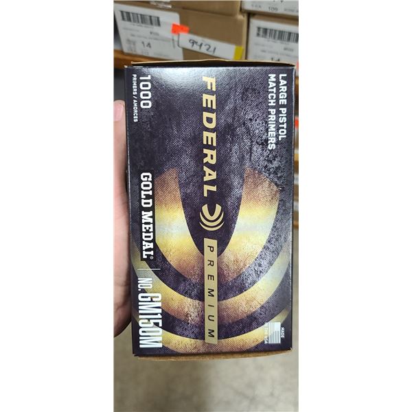 FEDERAL #GM150M GOLD METAL LARGE RIFLE PRIMERS BOX OF 1000