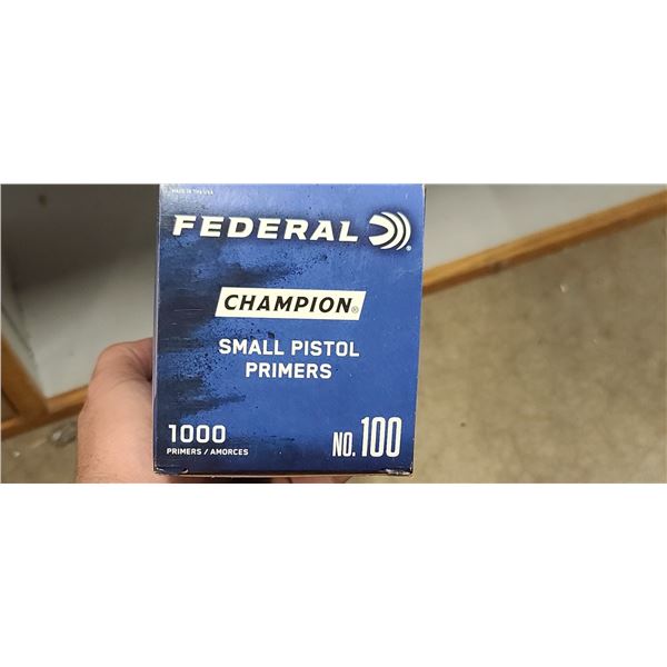 FEDERAL CHAMPION #100 SMALL PISTOL PRIMERS BOX OF 1000