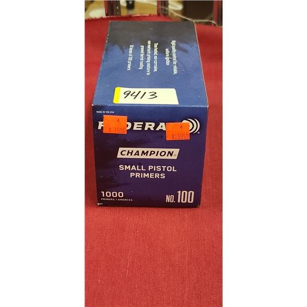 FEDERAL CHAMPION #100 SMALL PISTOL PRIMERS BOX OF 1000