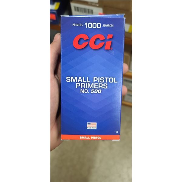 CCI NO.500 SMALL PISTOL PRIMERS BOX OF 1000