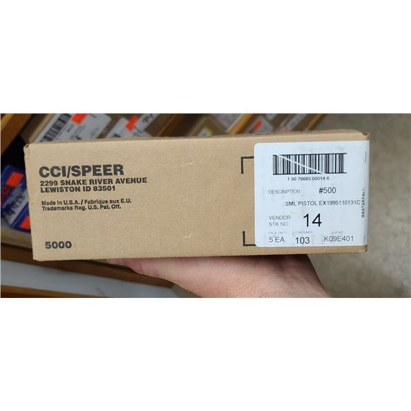 CCI/SPEER #500 SMALL PISTOL PRIMERS BOX OF 5000