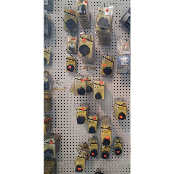 89 ASSORTED BUTLER CREEK OPTIC COVERS + 3 CHARTS