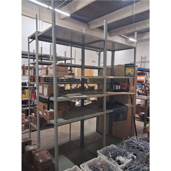2 SECTIONS STEEL SHELVING, NO CONTENTS 8'H-3'W-2'D