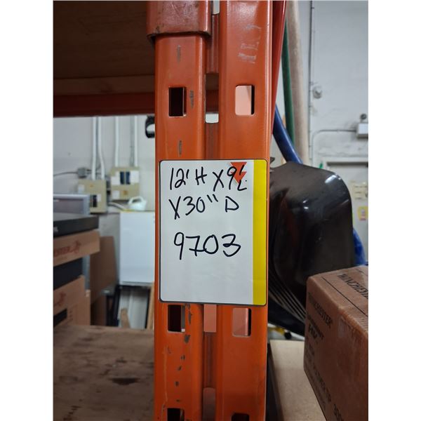 PALLET SHEVING-NO CONTENTS 12'H-9'W-30"D