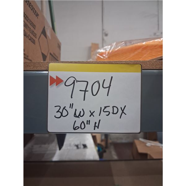 HEAVY DUTY STEEL SHEVING NO CONTENTS 30"W-15"D- 60"H 4-SHELVES