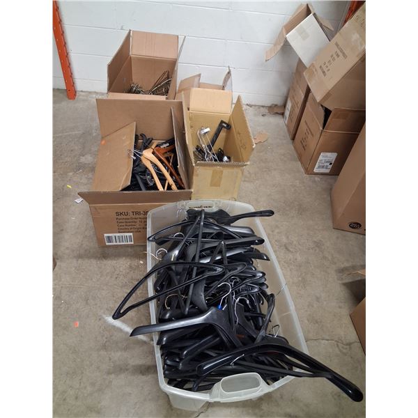 5 BOXES OF ASSORTED HANGERS