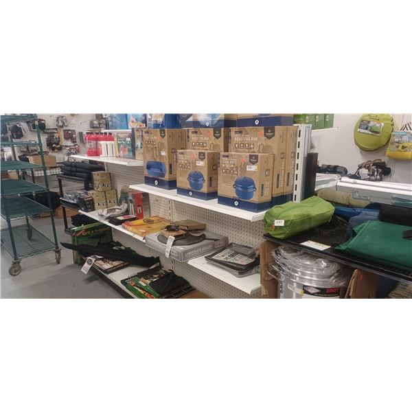 GONDOLA SHELVING - NO CONTENTS - DOUBLE SIDED, 48W-15D-60H  2 SECTIONS