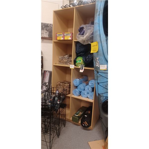 ADJUSTABLE WOOD SHELVING, 22D-42W-81H NO CONTENTS